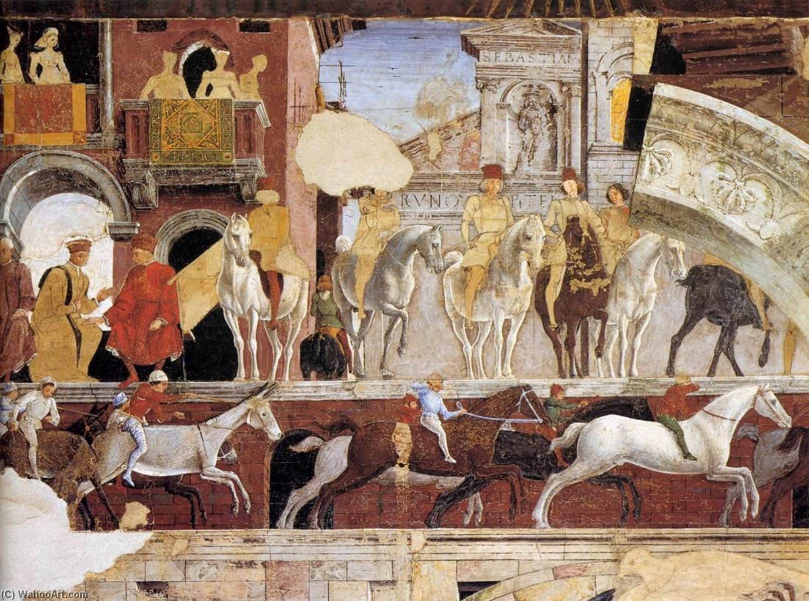 Wikioo.org - The Encyclopedia of Fine Arts - Painting, Artwork by Francesco Del Cossa - Allegory of April (detail)