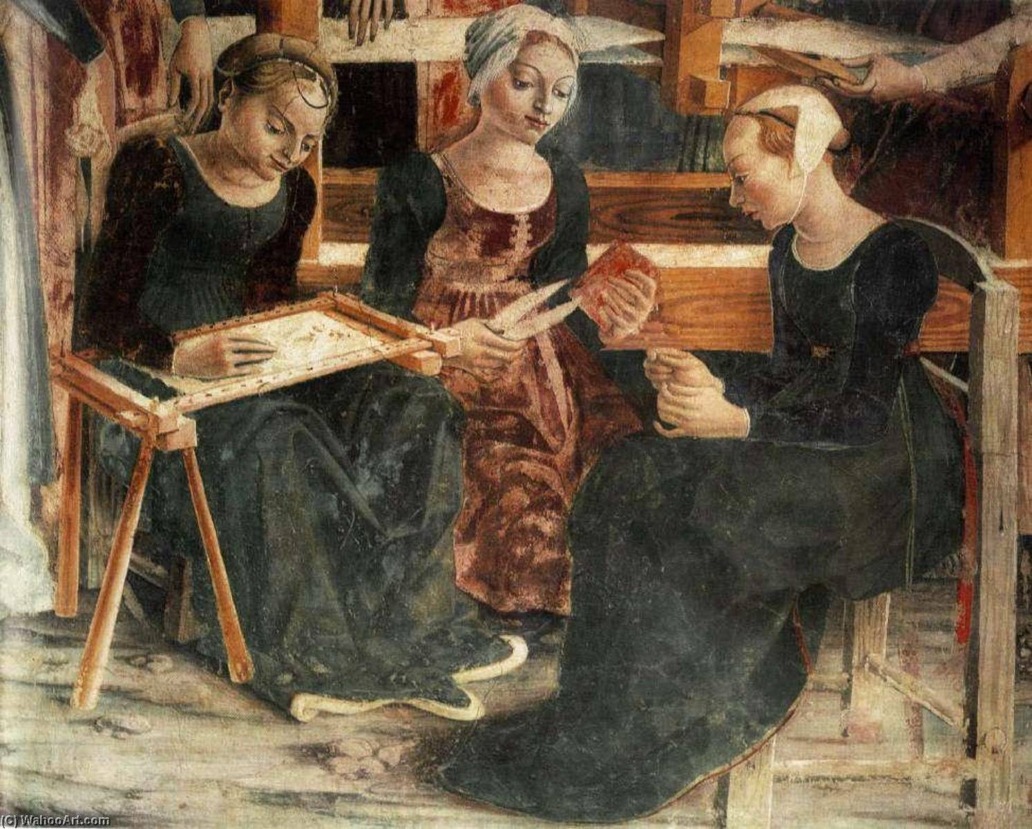 Wikioo.org – L'Encyclopédie des Beaux Arts - Peinture, Oeuvre de Francesco Del Cossa - Triomphe de Minerva ( détail d le droit côté )