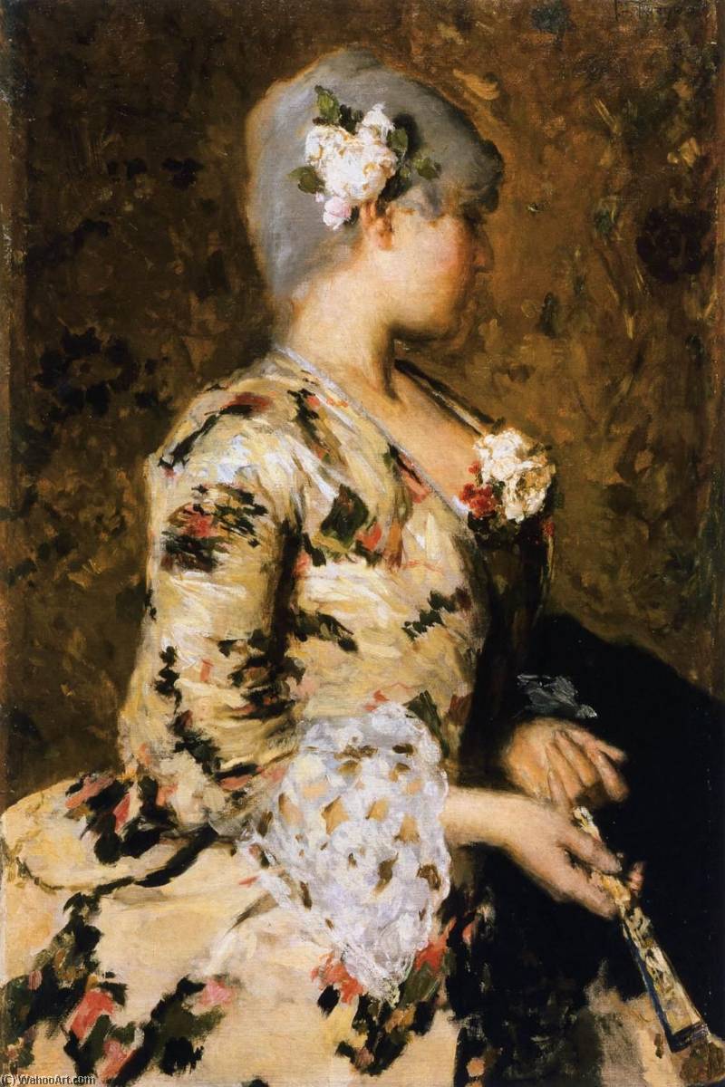 Wikioo.org - The Encyclopedia of Fine Arts - Painting, Artwork by Giacomo Favretto - Eighteenth Century Venetian Lady