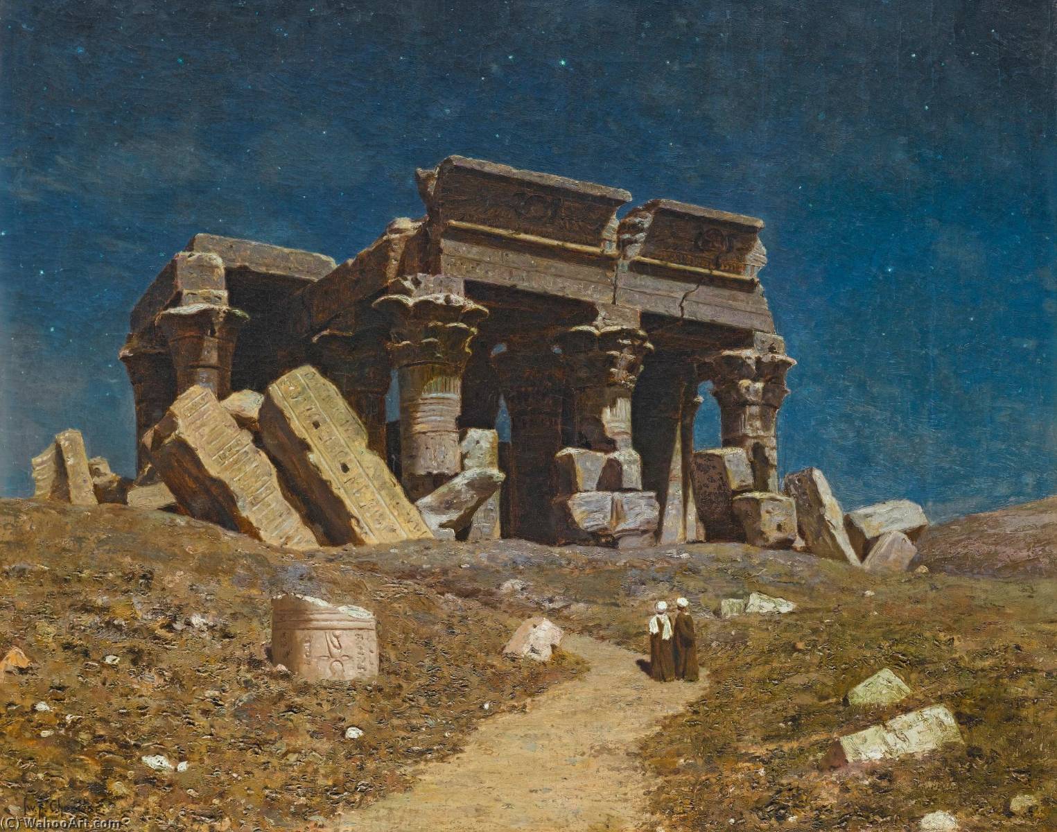 Wikioo.org - The Encyclopedia of Fine Arts - Painting, Artwork by Ivan Fedorovich Choultse - The Ruined Temple of Kom Ombo, Egypt