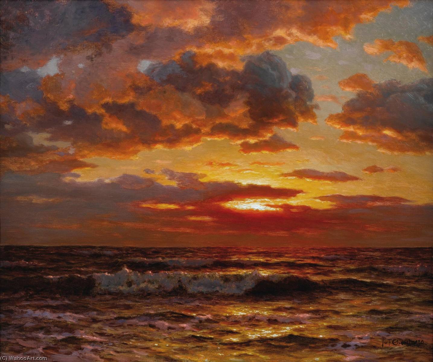 Wikioo.org - สารานุกรมวิจิตรศิลป์ - จิตรกรรม Ivan Fedorovich Choultse - Sunset