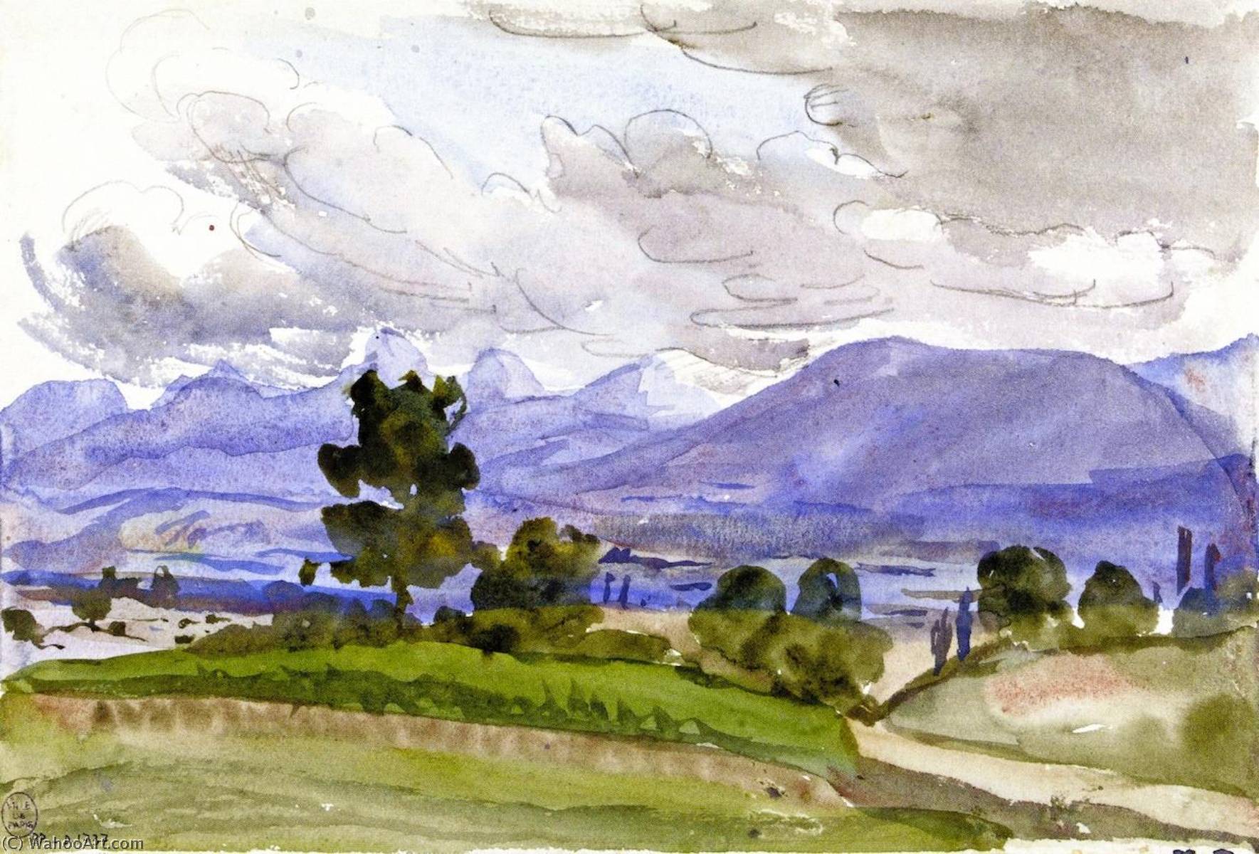 Wikioo.org - The Encyclopedia of Fine Arts - Painting, Artwork by Marie Bracquemond - Landscape Showing the Environs of Divonne