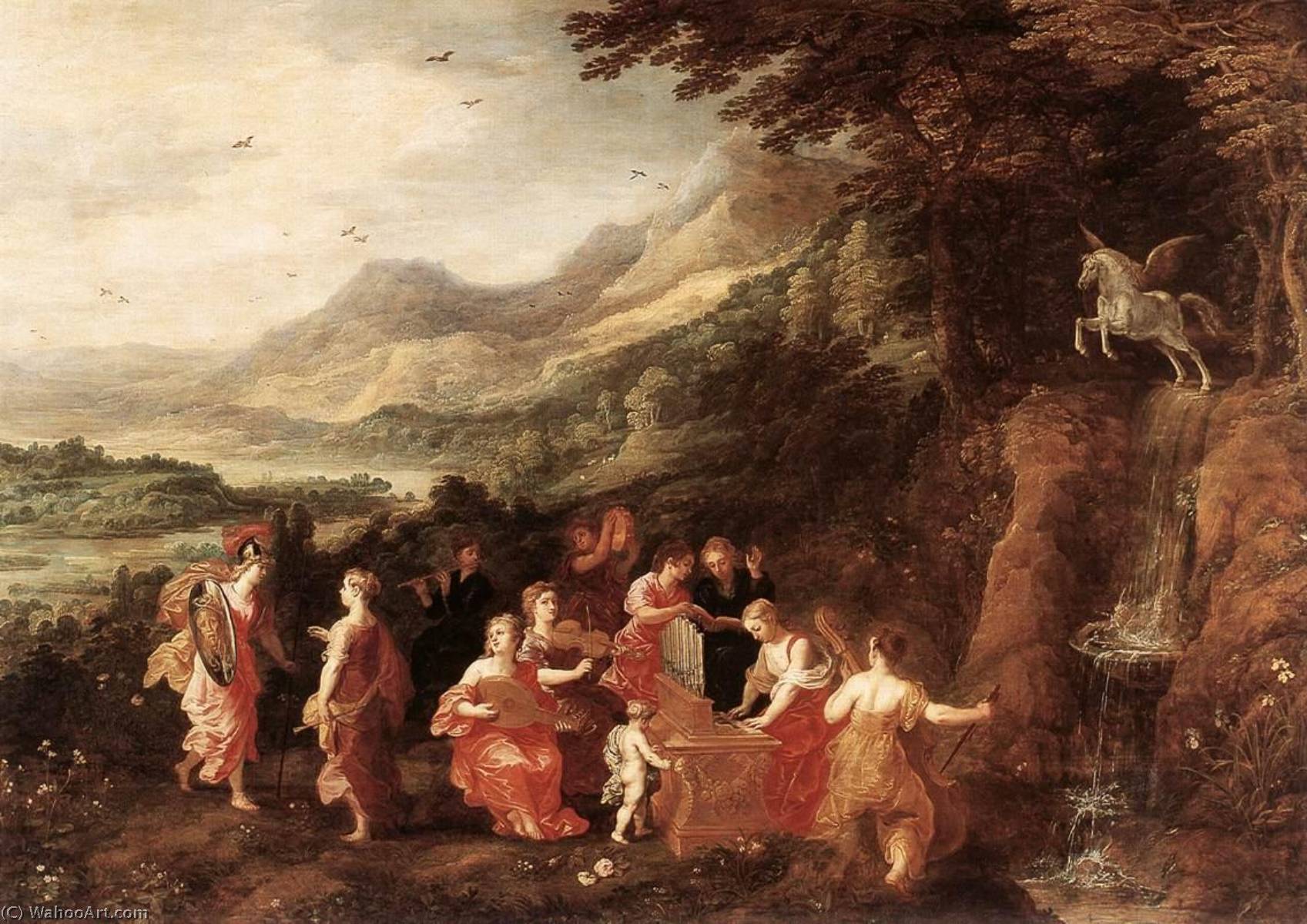 WikiOO.org - Encyclopedia of Fine Arts - Lukisan, Artwork Joos De Momper The Younger - Minerva's Visit to the Muses