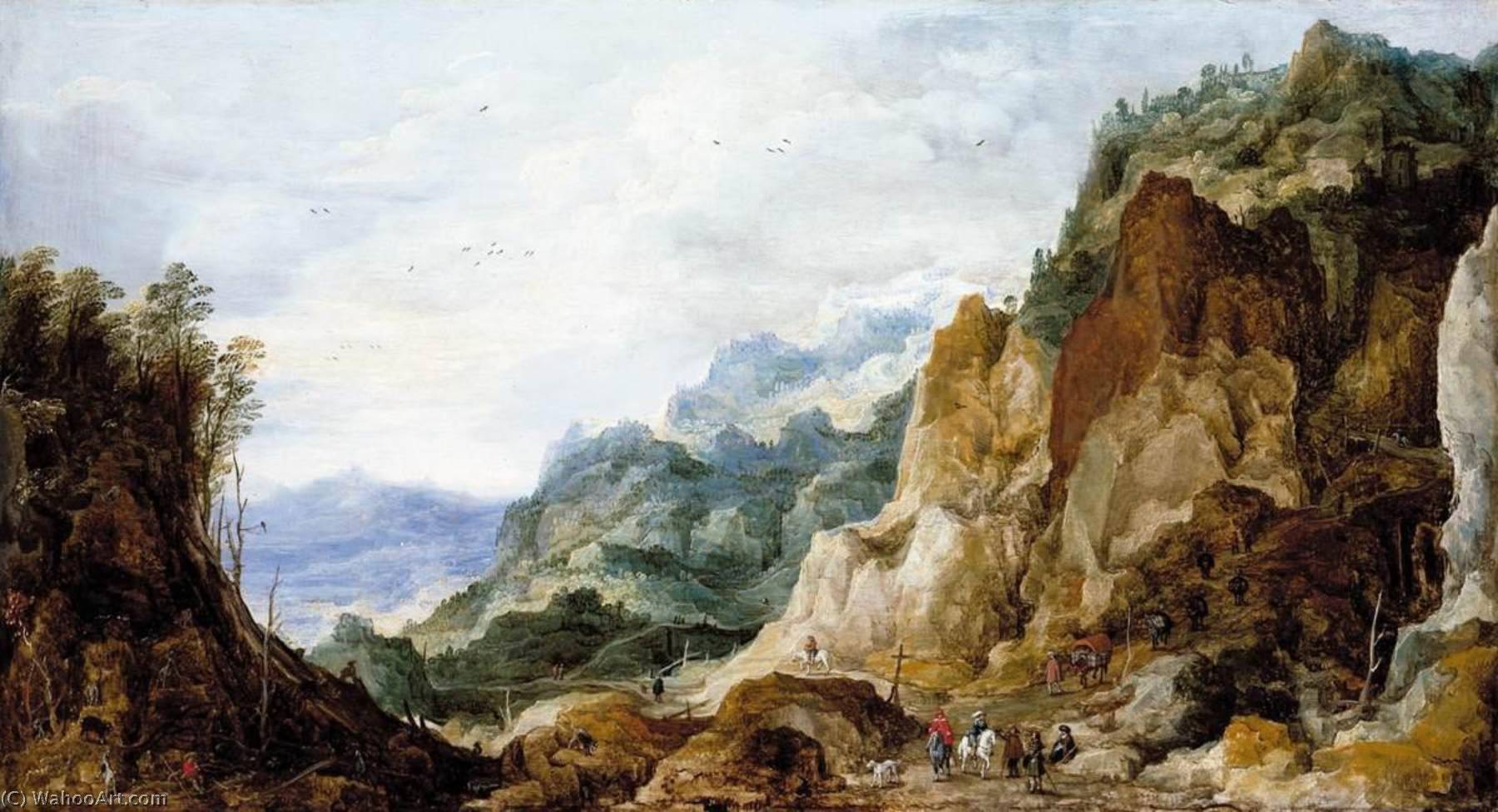 Wikioo.org - The Encyclopedia of Fine Arts - Painting, Artwork by Joos De Momper The Younger - Mountainous Landscape