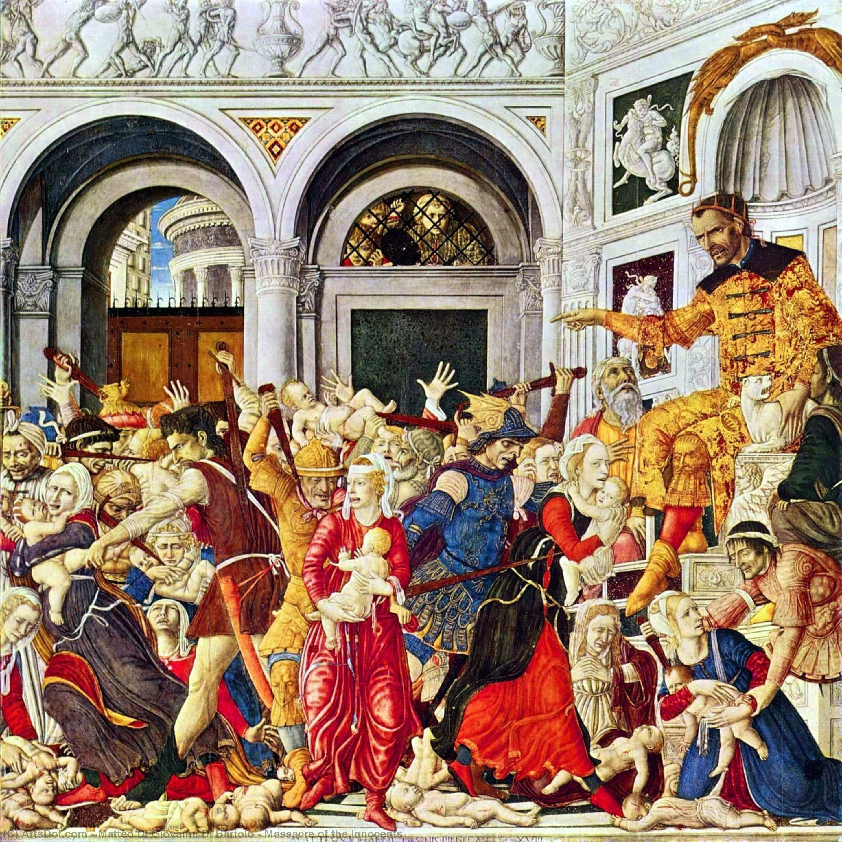 Wikioo.org - The Encyclopedia of Fine Arts - Painting, Artwork by Matteo Di Giovanni Di Bartolo - Massacre of the Innocents
