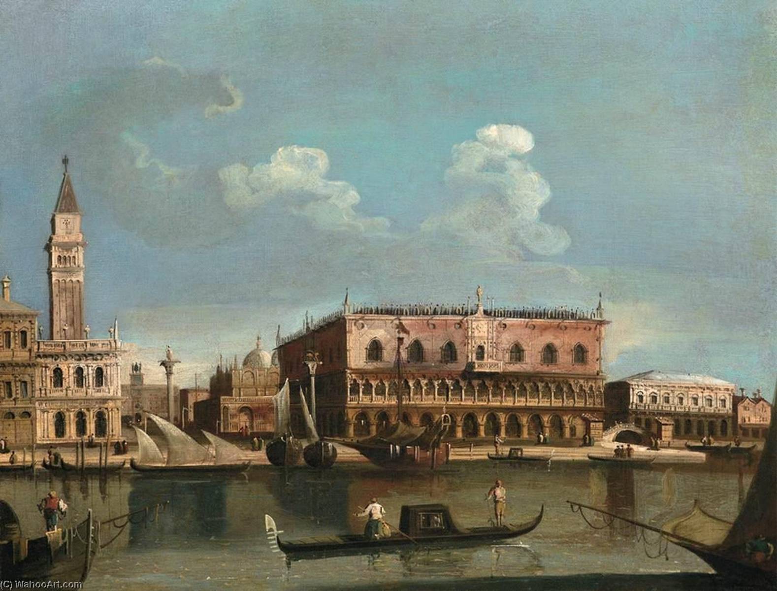 Wikioo.org - The Encyclopedia of Fine Arts - Painting, Artwork by Francesco Tironi - View of the Piazzetta from the Bacino di San Marco, Venice