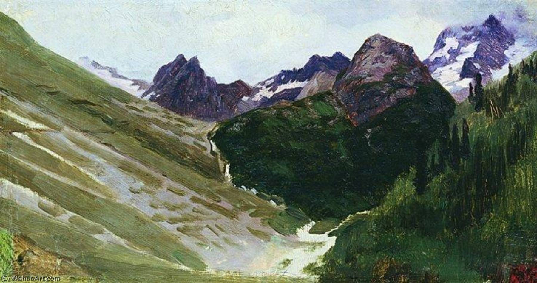 WikiOO.org - אנציקלופדיה לאמנויות יפות - ציור, יצירות אמנות Nikolai Aleksandrovich Yaroshenko - In the Mountains