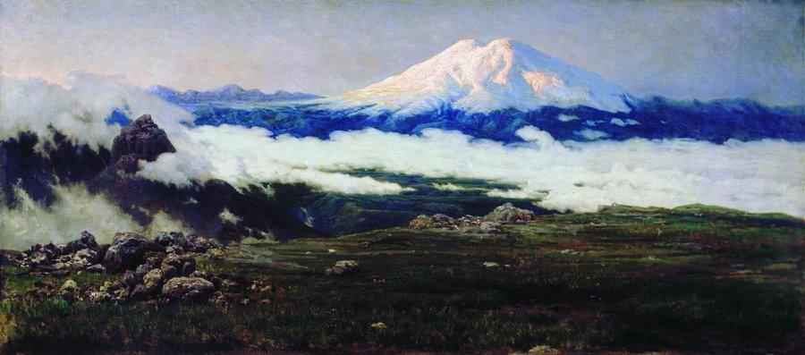 WikiOO.org - Encyclopedia of Fine Arts - Maľba, Artwork Nikolai Aleksandrovich Yaroshenko - Mount Elbrus