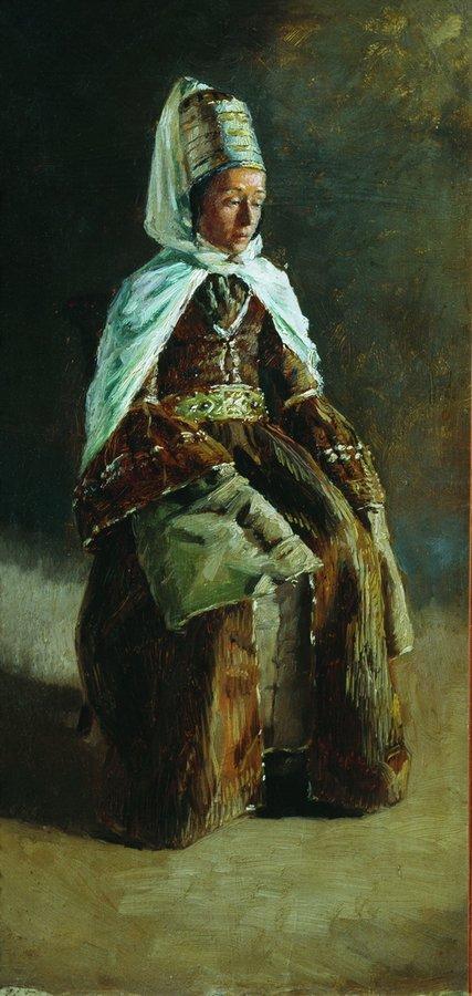 WikiOO.org - Enciclopédia das Belas Artes - Pintura, Arte por Nikolai Aleksandrovich Yaroshenko - Kabardin Woman