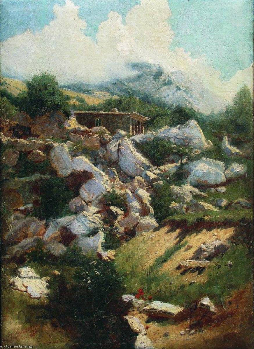 WikiOO.org - Encyclopedia of Fine Arts - Maľba, Artwork Nikolai Aleksandrovich Yaroshenko - Hut in the Mountains