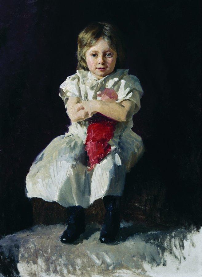 Wikoo.org - موسوعة الفنون الجميلة - اللوحة، العمل الفني Nikolai Aleksandrovich Yaroshenko - Girl with a Doll