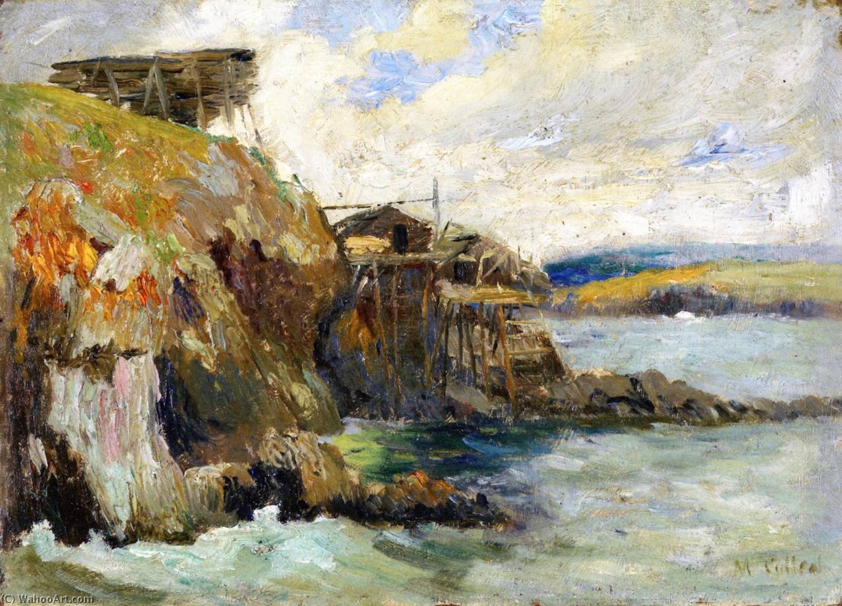 WikiOO.org - Güzel Sanatlar Ansiklopedisi - Resim, Resimler Maurice Cullen - Fishing Stages, Newfoundland