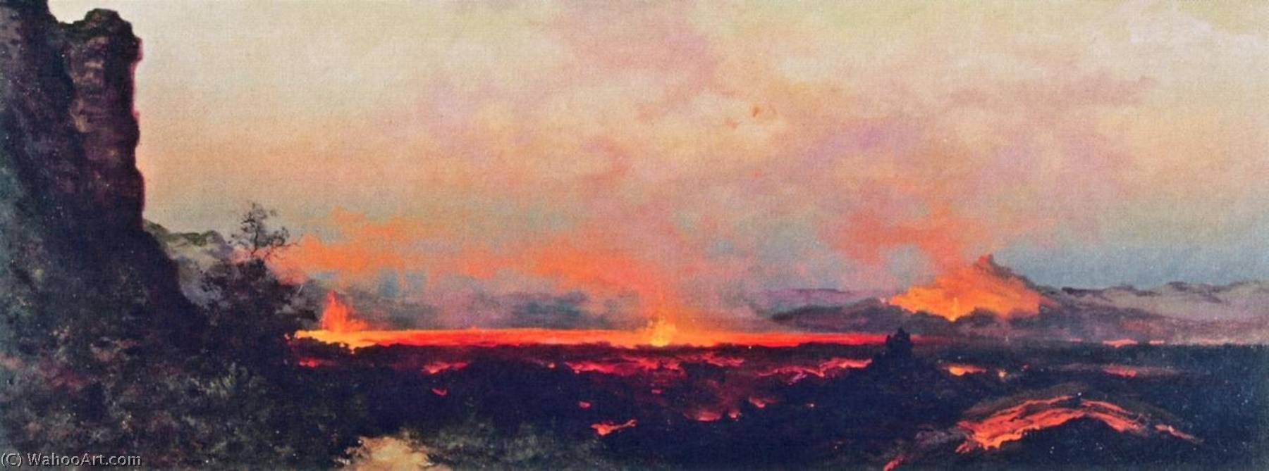Wikioo.org - The Encyclopedia of Fine Arts - Painting, Artwork by Jules Tavernier - Kilauea at Dusk