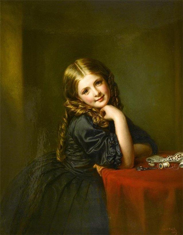 WikiOO.org - Enciclopedia of Fine Arts - Pictura, lucrări de artă William Powell Frith - Little Seamstress