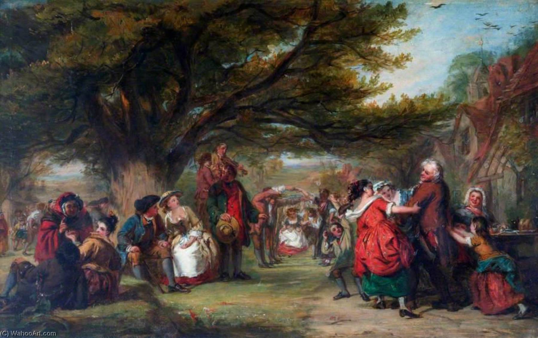 Wikioo.org - The Encyclopedia of Fine Arts - Painting, Artwork by William Powell Frith - An English Merry Making, a Hundred Years Ago