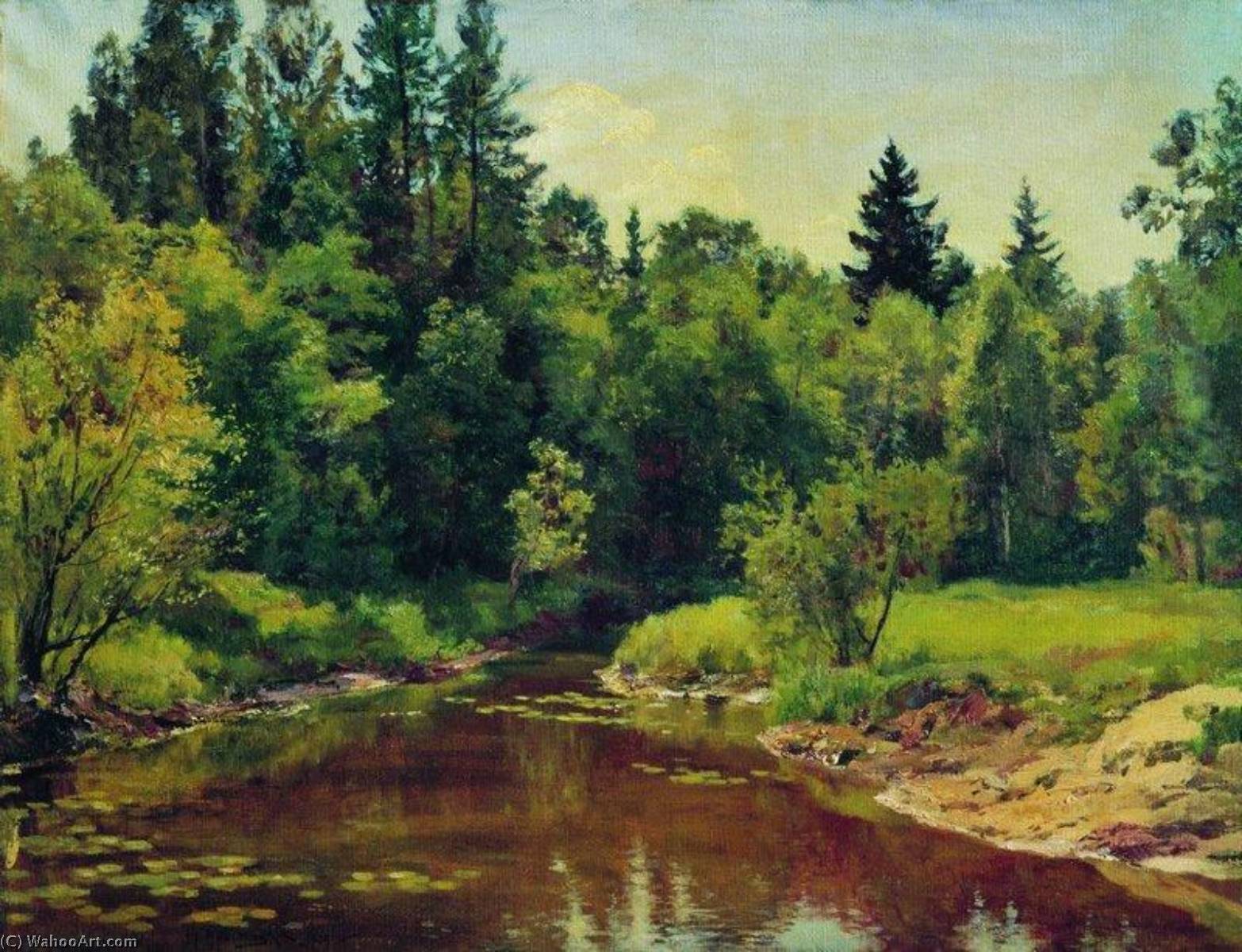 Wikioo.org - The Encyclopedia of Fine Arts - Painting, Artwork by Konstantin Yakovlevich Kryzhitsky - Forest Stream