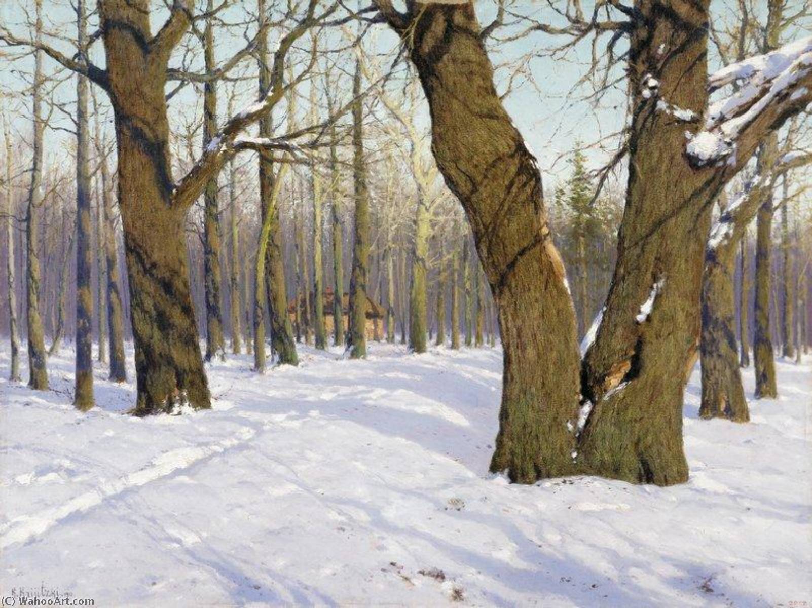 Wikioo.org - สารานุกรมวิจิตรศิลป์ - จิตรกรรม Konstantin Yakovlevich Kryzhitsky - The End of Winter