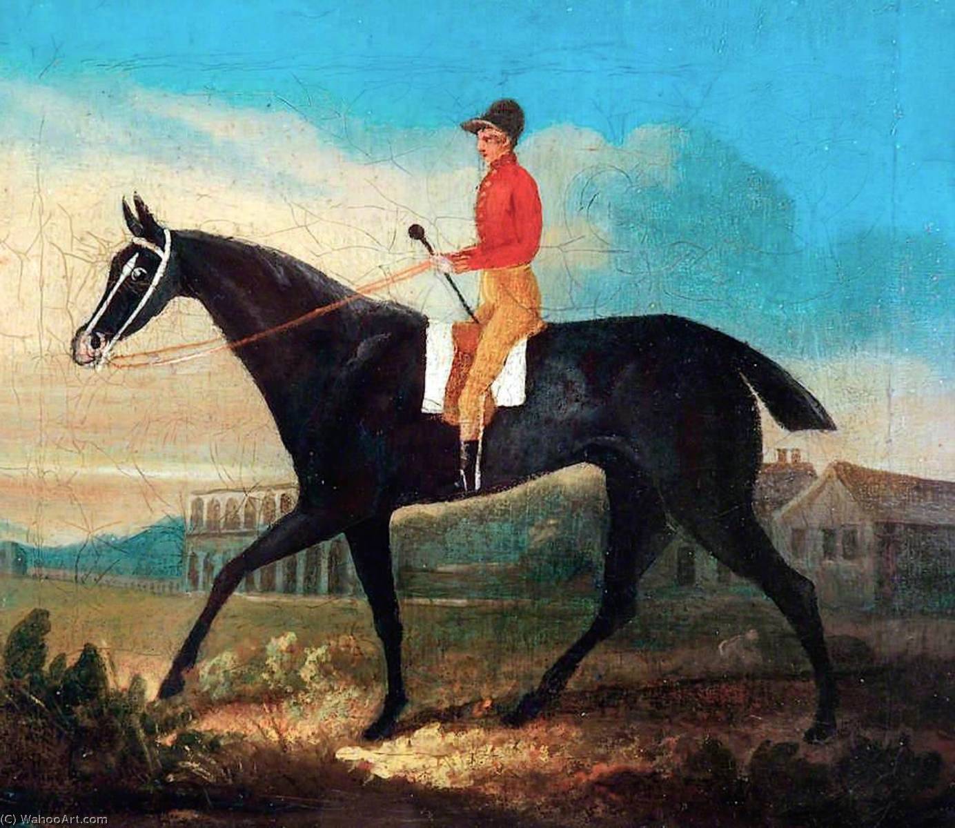 Wikioo.org – La Enciclopedia de las Bellas Artes - Pintura, Obras de arte de Patrick Branwell Brontë - caballo con jinete