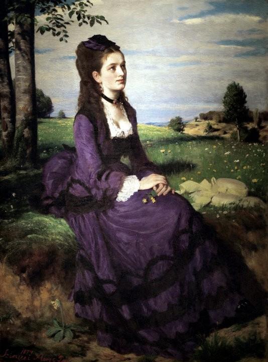 Wikioo.org - The Encyclopedia of Fine Arts - Painting, Artwork by Pal Szinyei Merse - Lady in Violet