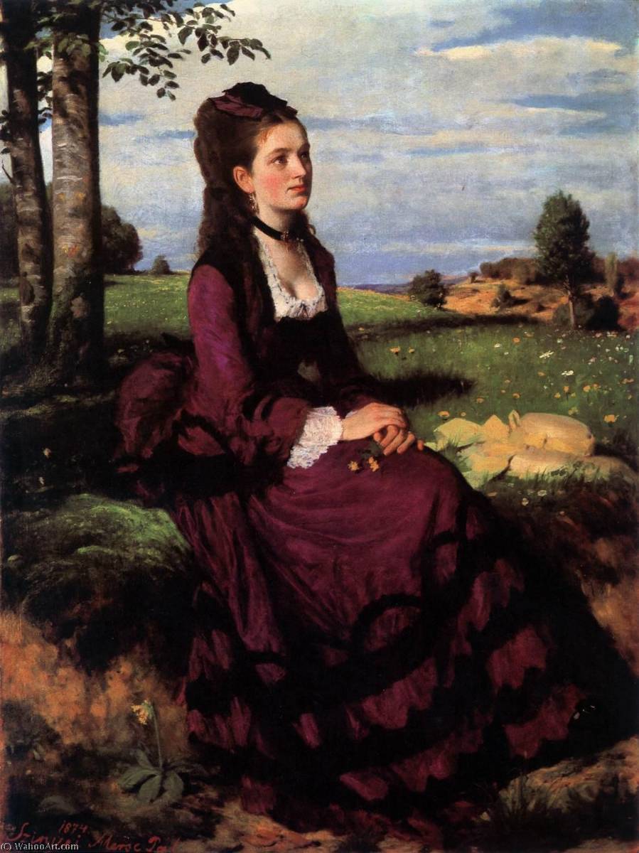 WikiOO.org - Enciclopedia of Fine Arts - Pictura, lucrări de artă Pal Szinyei Merse - Lady in Violet