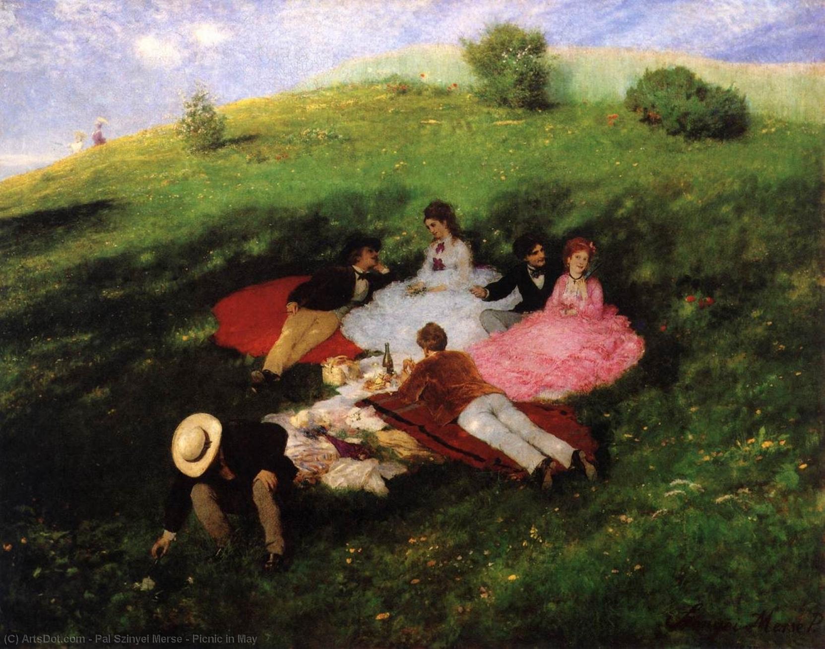 Wikioo.org - The Encyclopedia of Fine Arts - Painting, Artwork by Pal Szinyei Merse - Picnic in May