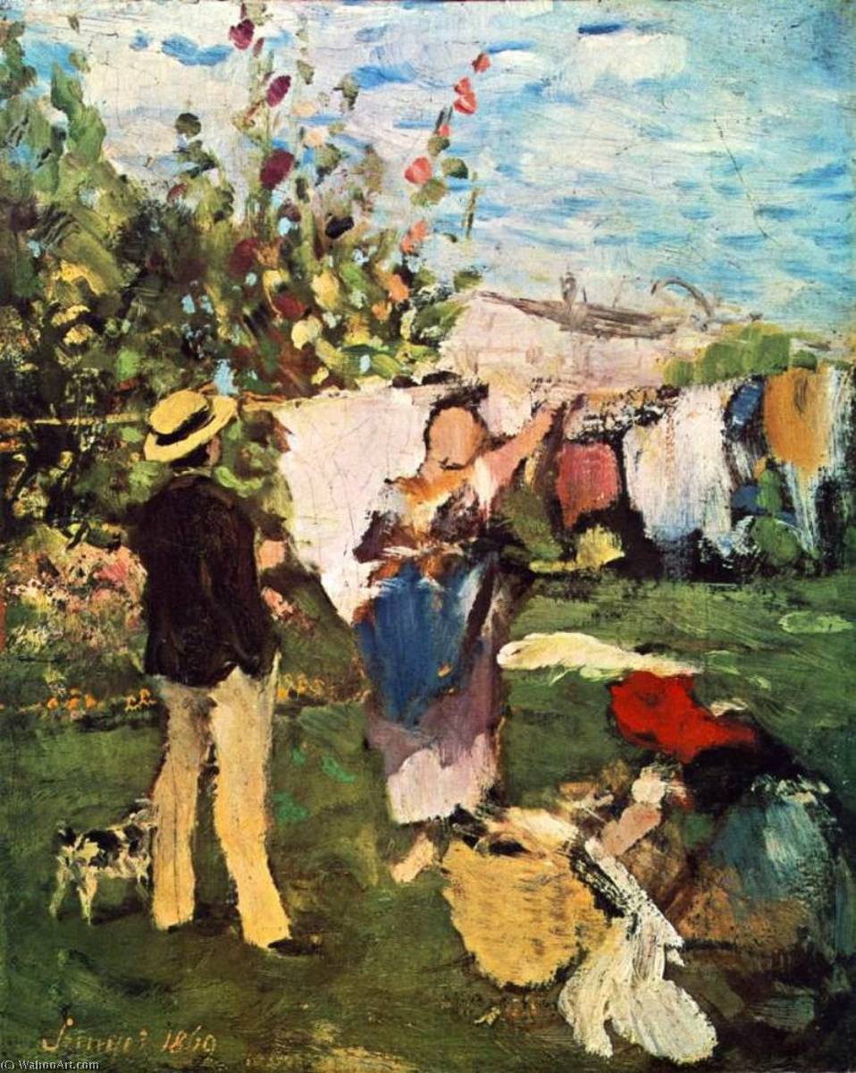 Wikioo.org - The Encyclopedia of Fine Arts - Painting, Artwork by Pal Szinyei Merse - Clothes Drying