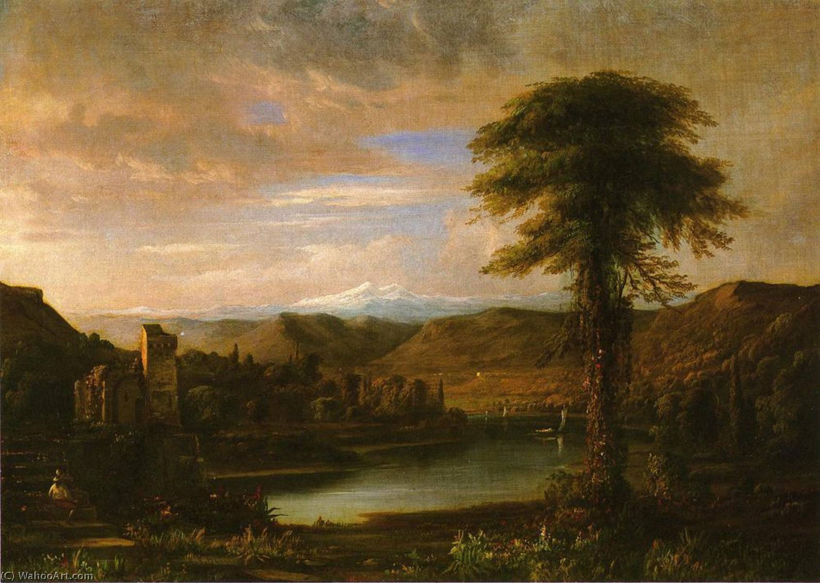 Wikioo.org - The Encyclopedia of Fine Arts - Painting, Artwork by Robert Scott Duncanson - Italianate Landscape