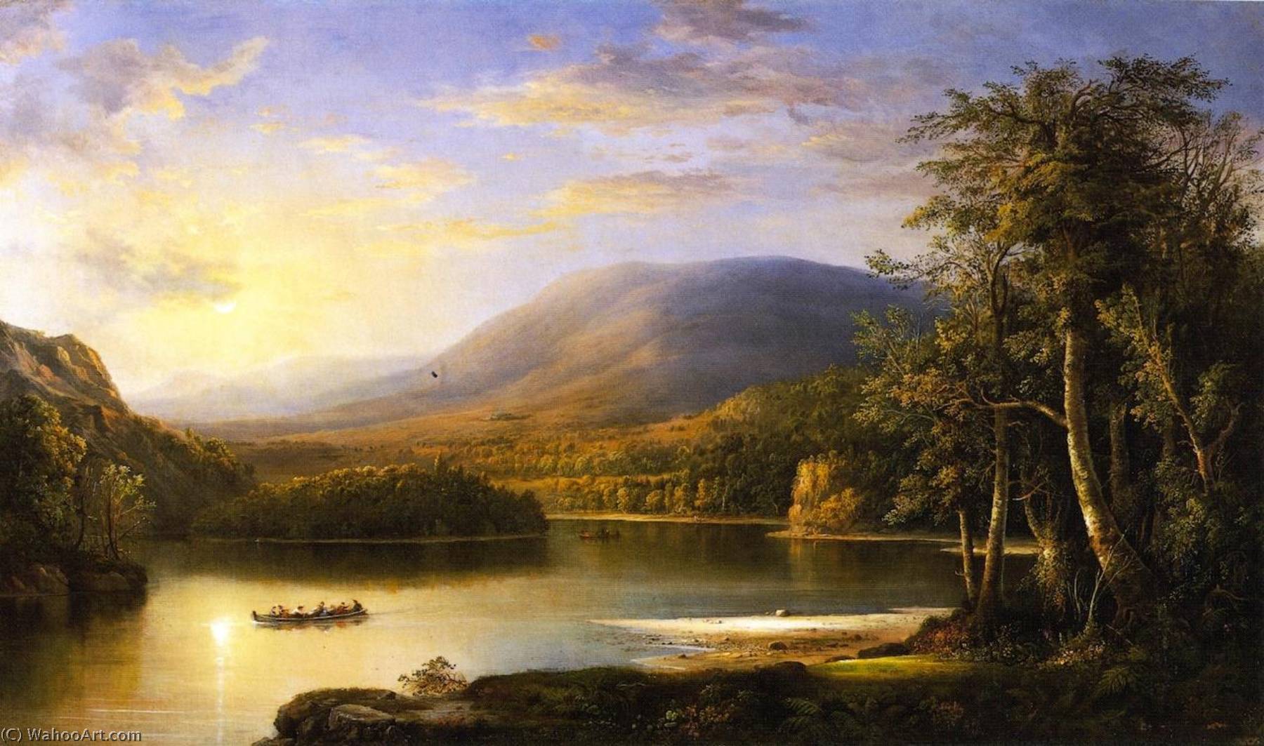 WikiOO.org - Güzel Sanatlar Ansiklopedisi - Resim, Resimler Robert Scott Duncanson - Ellen's Isle, Loch Katrine