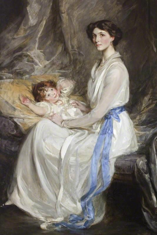 Wikioo.org - The Encyclopedia of Fine Arts - Painting, Artwork by James Jebusa Shannon - Lady Winifred Paget and Her Infant Son