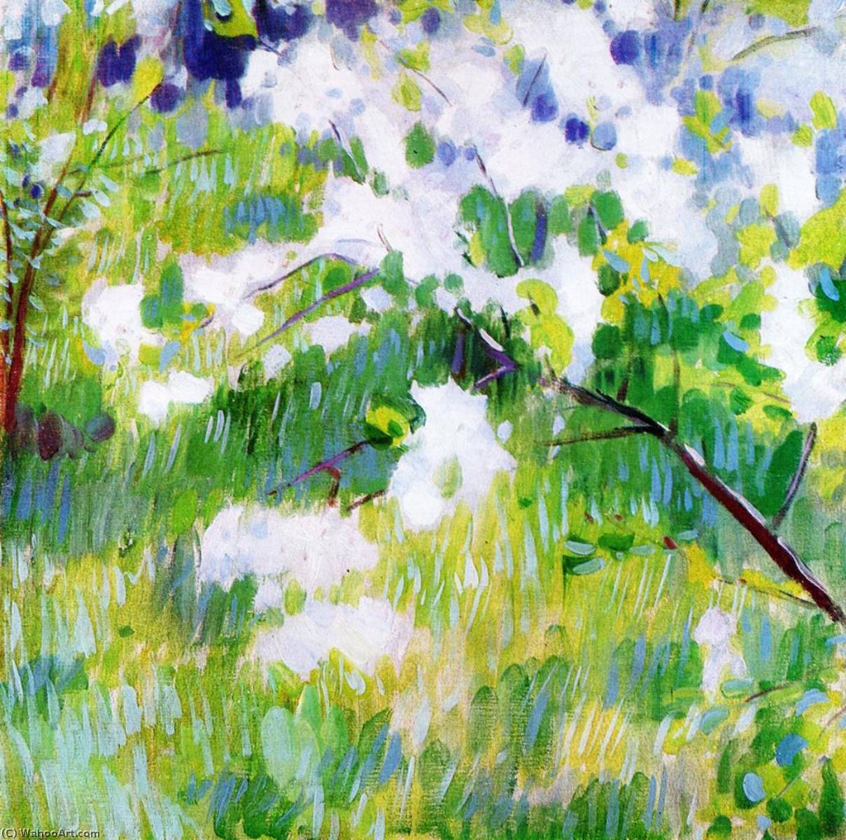WikiOO.org - Encyclopedia of Fine Arts - Schilderen, Artwork Viktor Elpidiforovich Borisov Musatov - Flowering Cherry Trees