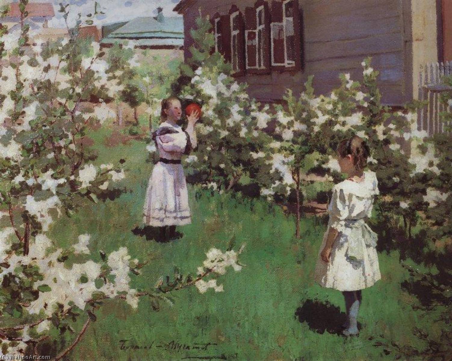 Wikioo.org - The Encyclopedia of Fine Arts - Painting, Artwork by Viktor Elpidiforovich Borisov Musatov - May Flowers