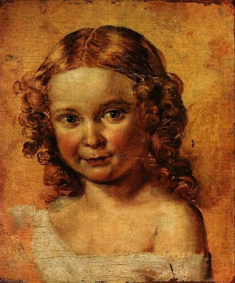 Wikioo.org - The Encyclopedia of Fine Arts - Painting, Artwork by Vasily Andreyevich Tropinin - Head Of A Girl