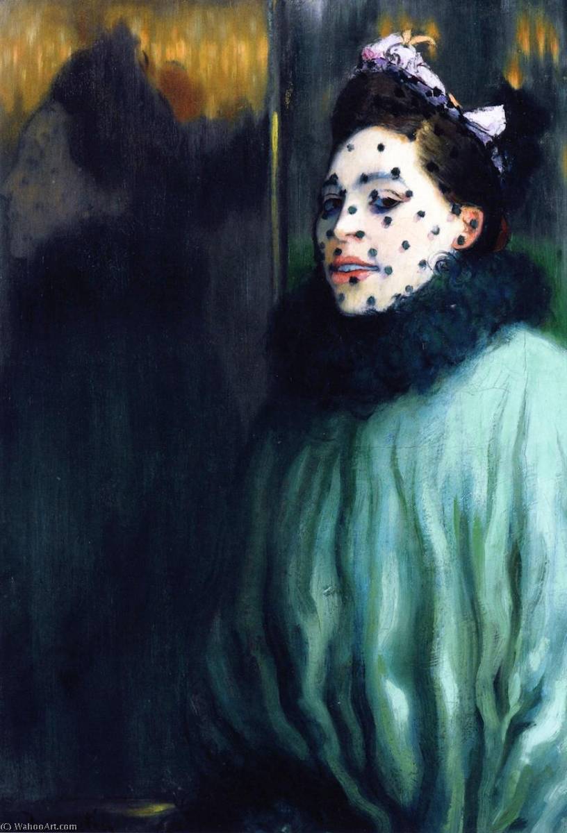 WikiOO.org - Enciclopedia of Fine Arts - Pictura, lucrări de artă Louis Anquetin - Femme a la Voilette