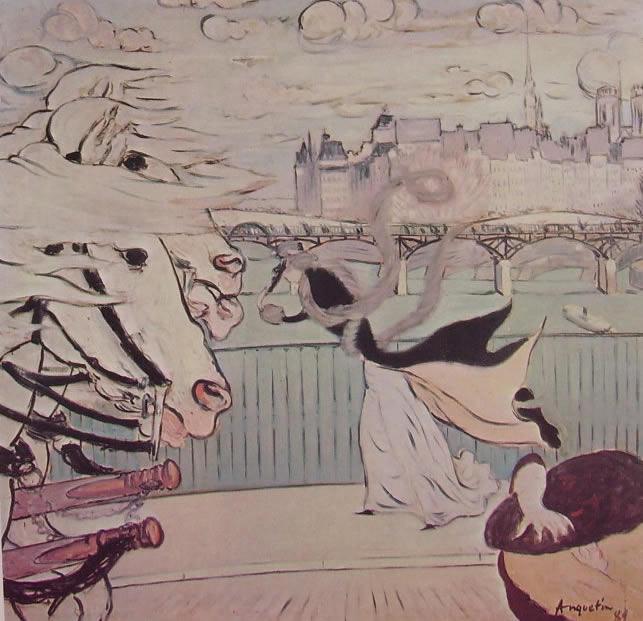 WikiOO.org - Εγκυκλοπαίδεια Καλών Τεχνών - Ζωγραφική, έργα τέχνης Louis Anquetin - Le Pont Neuf, Paris