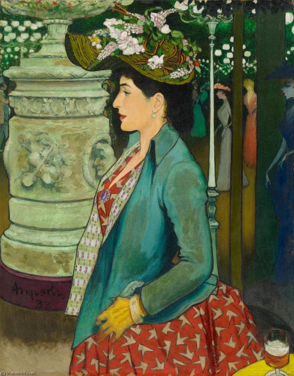 Wikioo.org - The Encyclopedia of Fine Arts - Painting, Artwork by Louis Anquetin - The Elegant Profile of Bal Mabille