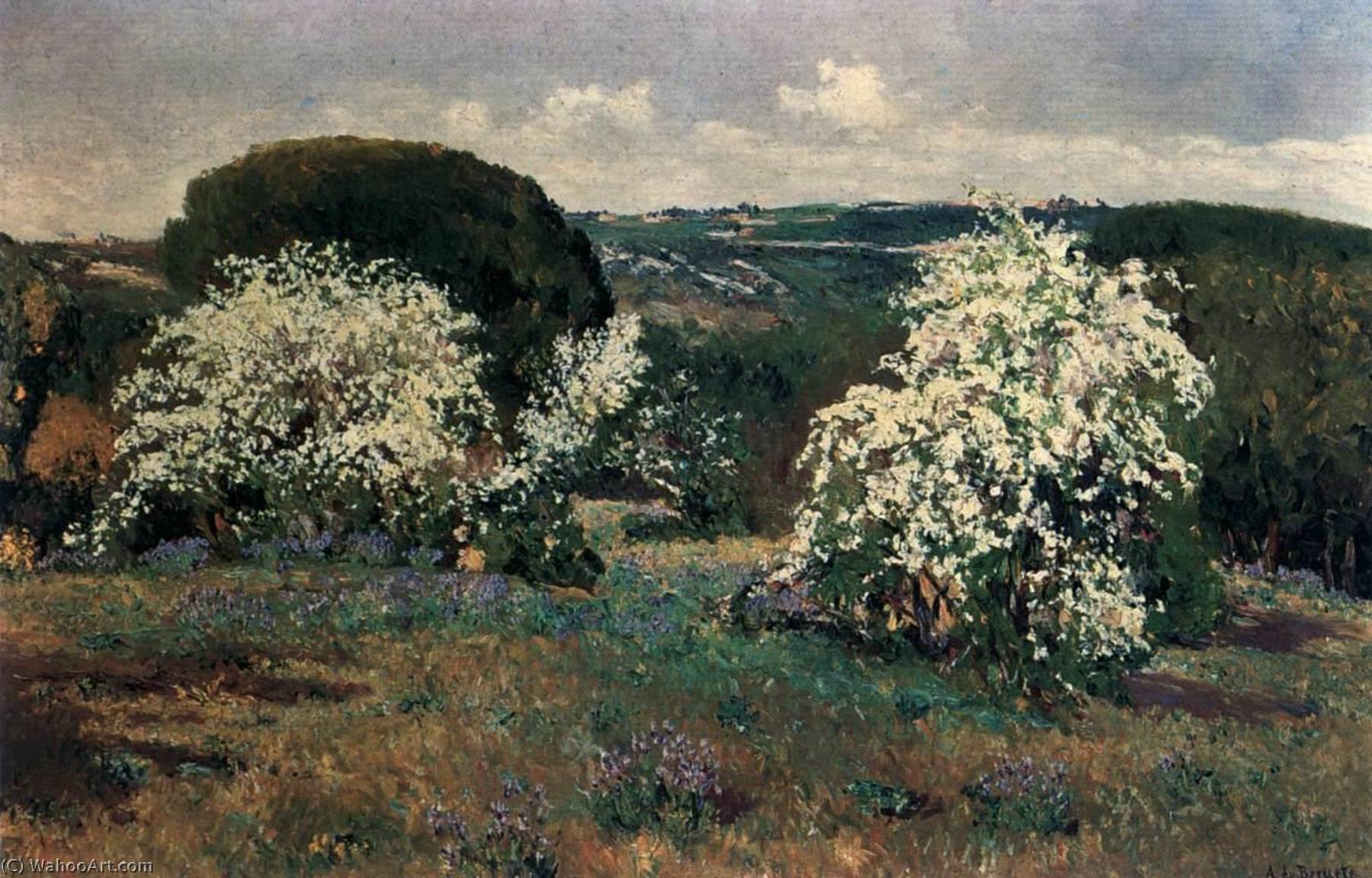 WikiOO.org - Encyclopedia of Fine Arts - Maľba, Artwork Aureliano De Beruete Y Moret - Hawthorn in Blossom