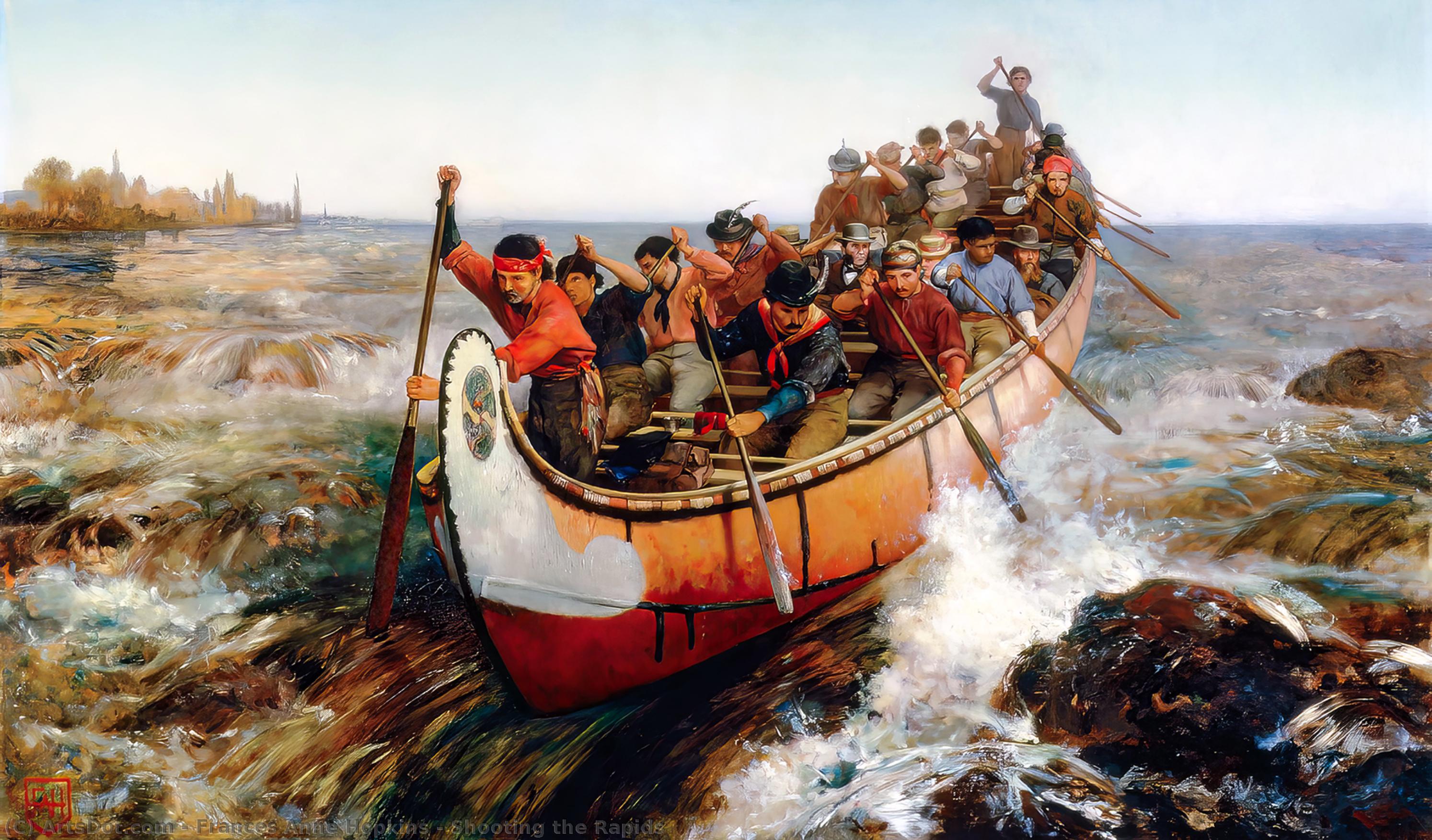 Wikioo.org – L'Encyclopédie des Beaux Arts - Peinture, Oeuvre de Frances Anne Hopkins - Descente des rapides