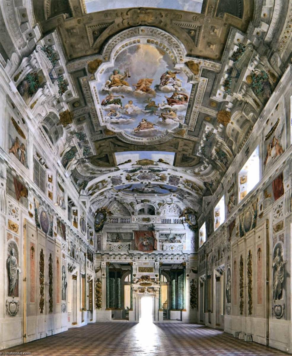 Wikioo.org - The Encyclopedia of Fine Arts - Painting, Artwork by Angelo Michele Colonna - View of the Salone delle Guardie