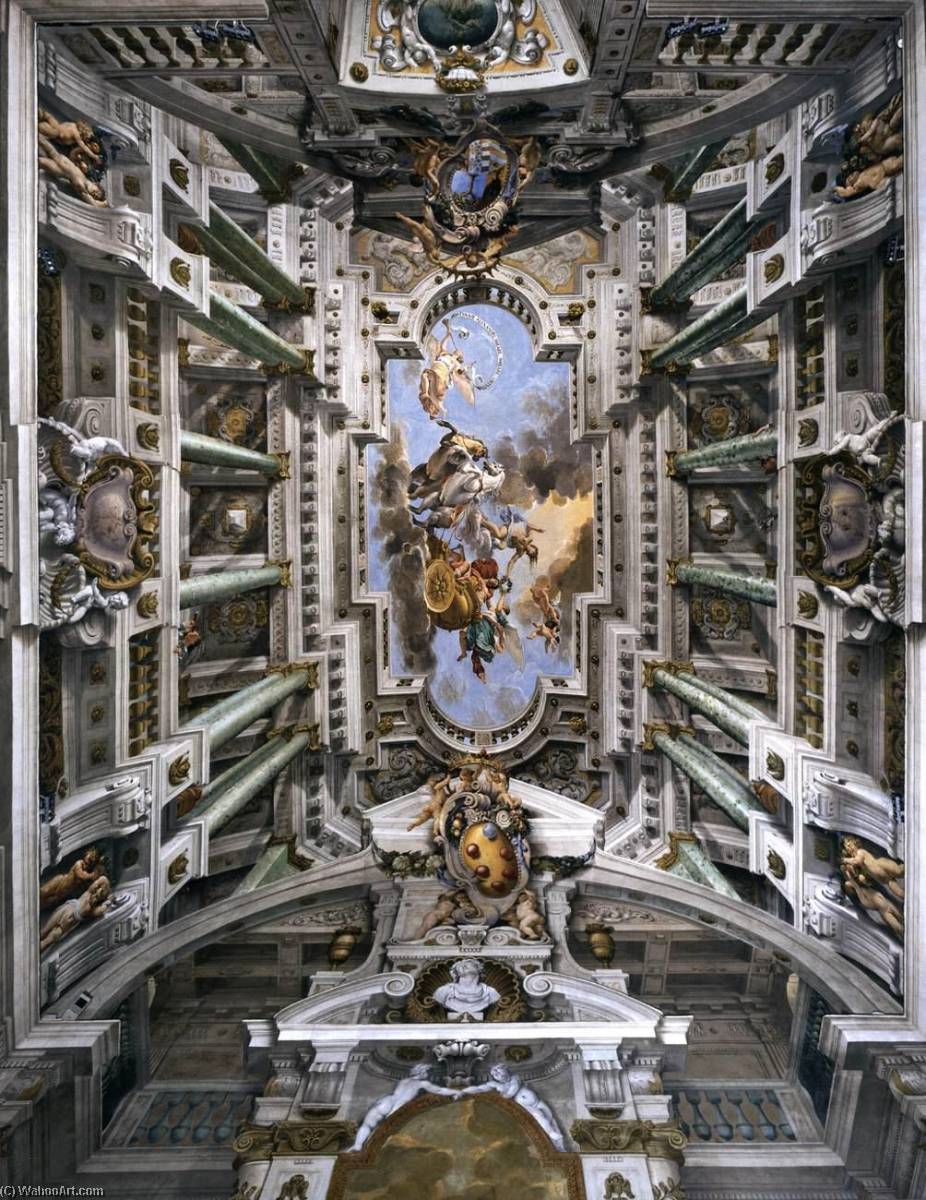 WikiOO.org - Enciklopedija dailės - Tapyba, meno kuriniai Angelo Michele Colonna - Ceiling of the Udienza Privata