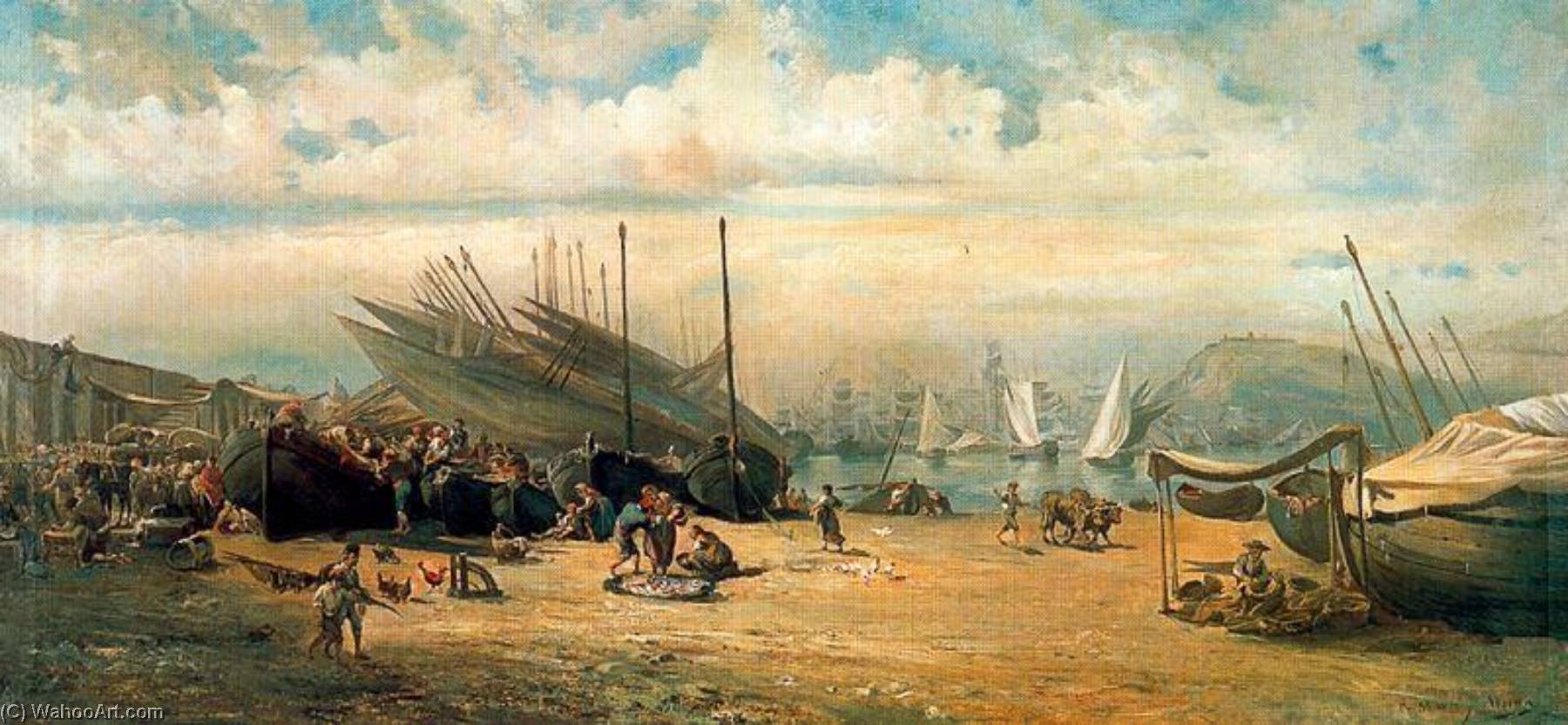 WikiOO.org - Enciklopedija dailės - Tapyba, meno kuriniai Ramon Marti Alsina - The Fishing Pier in Barcelona