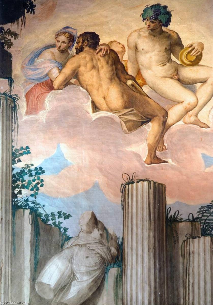 Wikioo.org - The Encyclopedia of Fine Arts - Painting, Artwork by Givanni Battista Zelotti - Frescoes in the Hall of Olympus (detail)