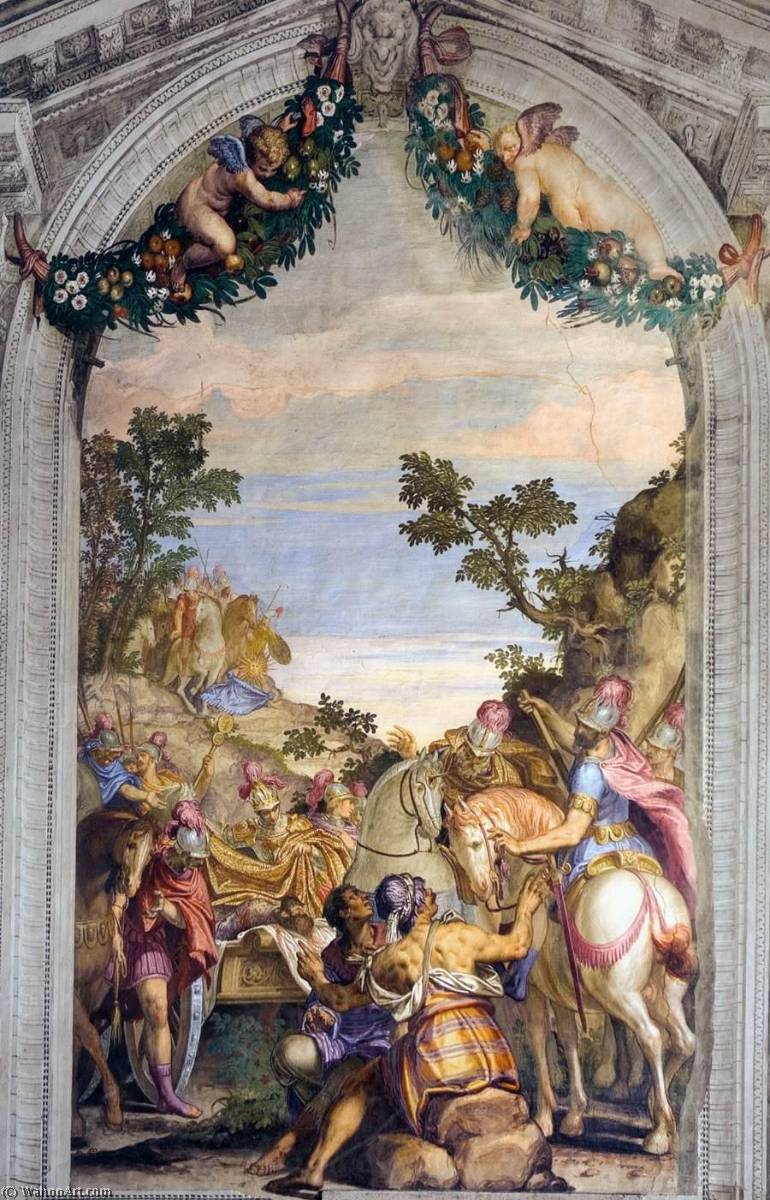 WikiOO.org - אנציקלופדיה לאמנויות יפות - ציור, יצירות אמנות Giovanni Battista Zelotti - Episode from the Life of Alexander the Great