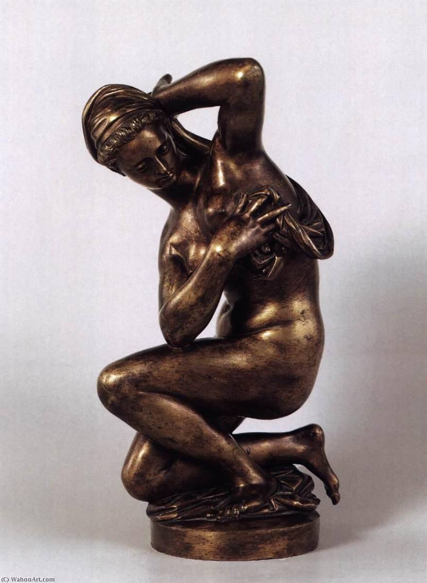 WikiOO.org - Encyclopedia of Fine Arts - Maalaus, taideteos Francesco Susini - Kneeling Woman Bathing