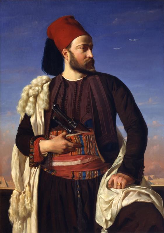 Wikioo.org - The Encyclopedia of Fine Arts - Painting, Artwork by François Léon Benouville - Leconte de Floris in an Egyptian army uniform