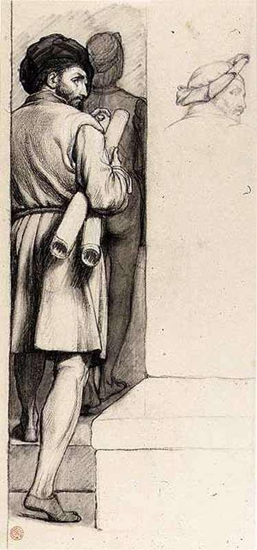 WikiOO.org - Εγκυκλοπαίδεια Καλών Τεχνών - Ζωγραφική, έργα τέχνης François Léon Benouville - Two Men Ascending a Stair