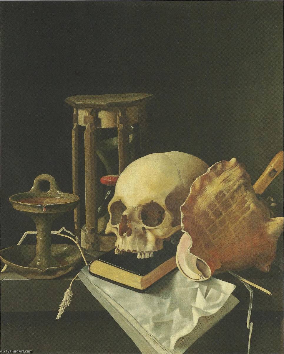 Wikioo.org - The Encyclopedia of Fine Arts - Painting, Artwork by After Adriaen Coorte - English Vanitas Still Life