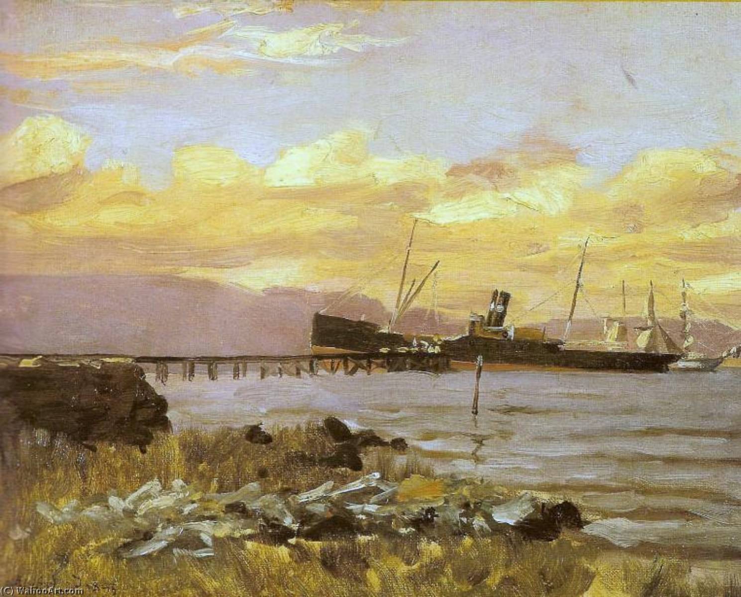 Wikioo.org - The Encyclopedia of Fine Arts - Painting, Artwork by Alfredo Andersen - View of the port
