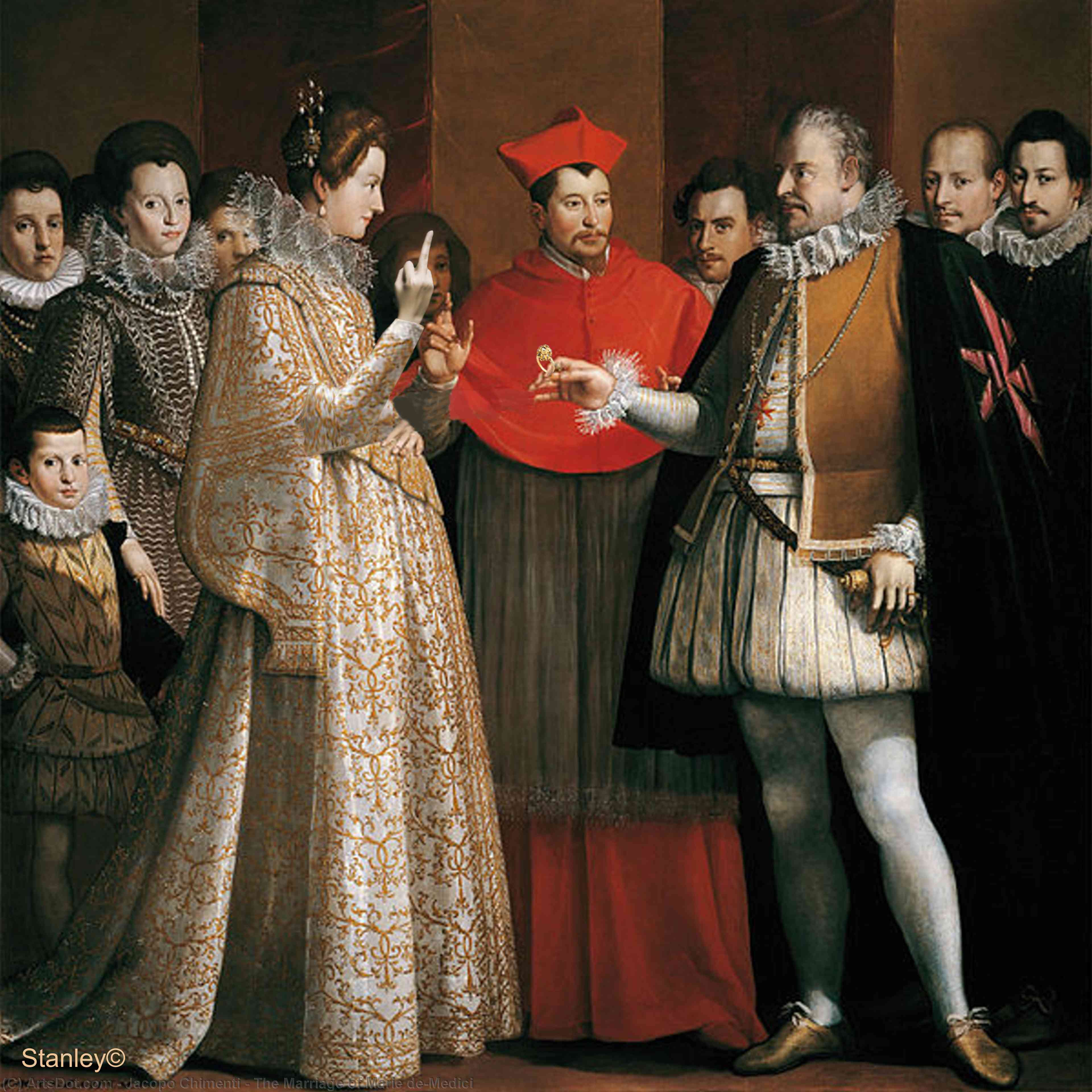 Wikioo.org – La Enciclopedia de las Bellas Artes - Pintura, Obras de arte de Jacopo Chimenti - el matrimonio de marie de'Medici