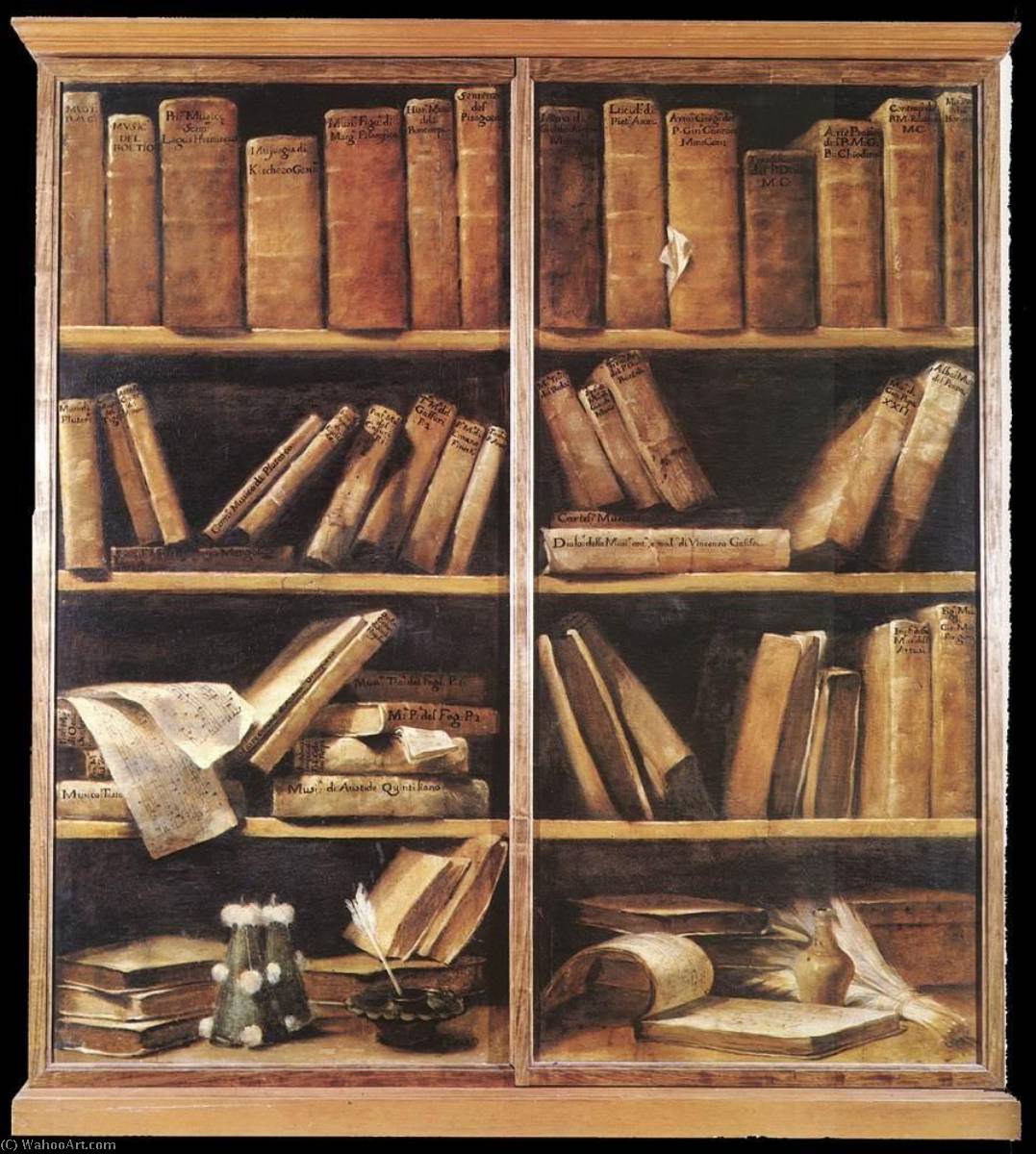 Wikioo.org - The Encyclopedia of Fine Arts - Painting, Artwork by Giuseppe Maria Crespi - Bookshelves