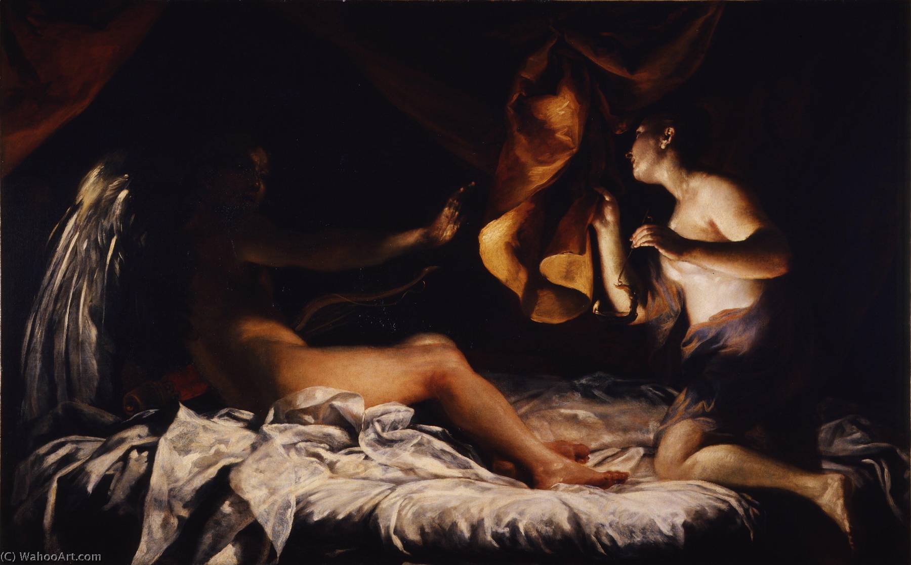 WikiOO.org - Güzel Sanatlar Ansiklopedisi - Resim, Resimler Giuseppe Maria Crespi - Italian Amore e Psiche Cupid and Psyche